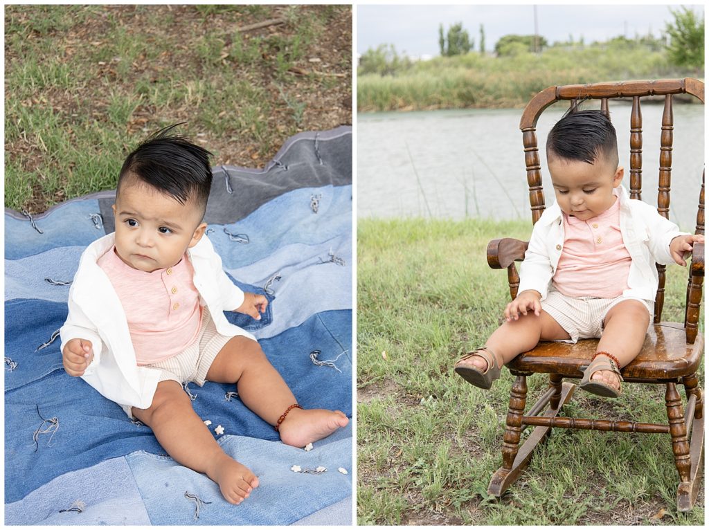 one year old sitting